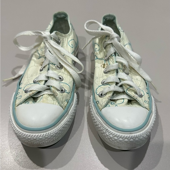 ALL STAR Converse Size 5 Turquoise, Yellow and Cream. Good Condition. - Picture 3 of 8